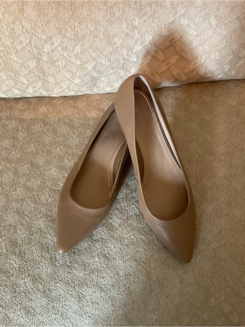 Vionic Pointed-Toe Flats in Light Brown